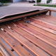 Custom roof rack made from reclaimed wood.